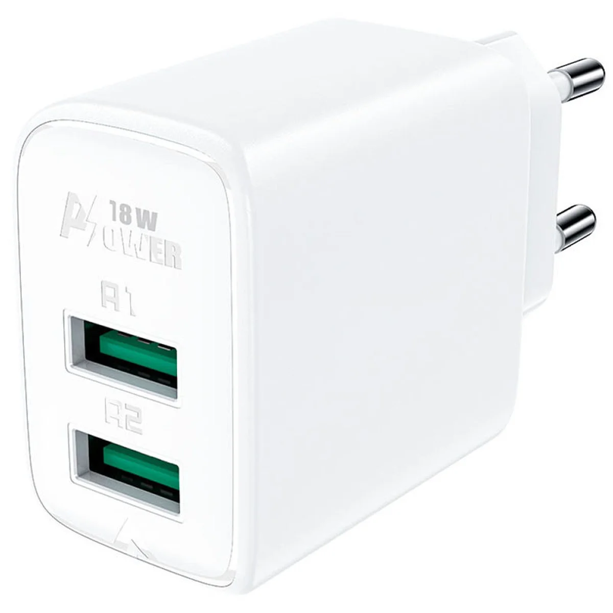 СЗУ Acefast A33 QC18W (USB-A+USB-A) dual port White