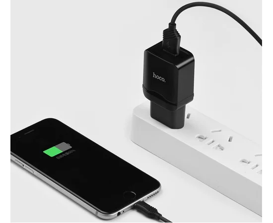 СЗУ Hoco C22A USB Charger 2.4A (+ кабель microUSB) Черный