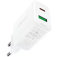 СЗУ Acefast A25 PD20W (USB-C+USB-A) dual port White