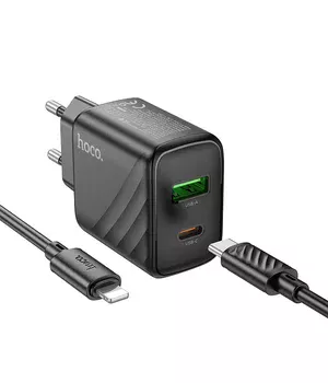 СЗУ Hoco CS23A Sunlight PD30W+QC3.0 + Type-C to Lightning Black