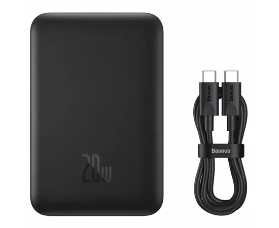 Портативний зарядний пристрій Power Bank Baseus Magnetic Mini 20W із БЗУ 10000 mAh (PPCX070001) Black