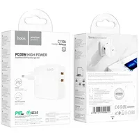 СЗУ Hoco C110A PD 35W+QC3.0 (2 Type-C) + Type-C to Lightning White