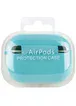 Силіконовий футляр з мікрофіброю для навушників Airpods Pro 2 Бірюзовий / Marine Green