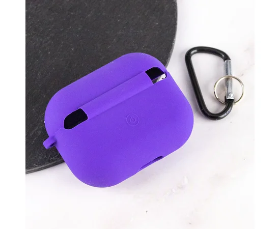 Силиконовый футляр с микрофиброй для наушников Airpods Pro 2 Фиолетовый / Ultra Violet