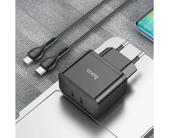 СЗУ Hoco N29 PD35W (2Type-C) + Type-C + Type-C Black
