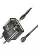 СЗУ Hoco N34 Dazzling PD20W+QC3.0 + Type-C to Lightning Transparent black