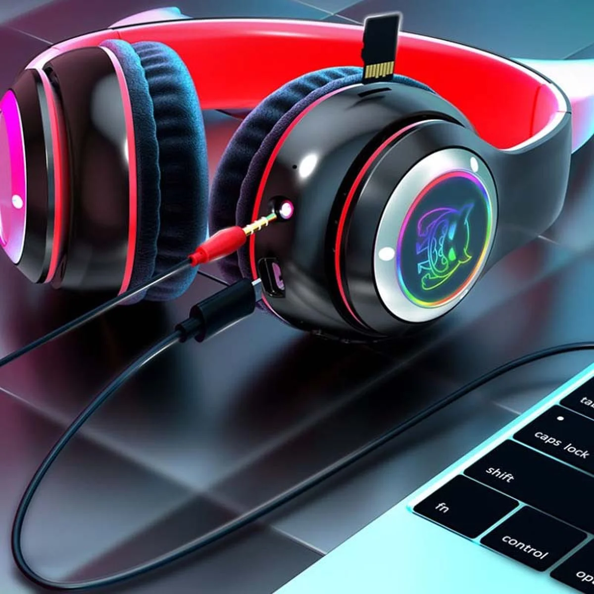 Накладные беспроводные наушники Devil's Horn STN-29 Black / Red