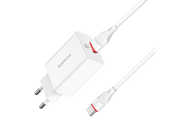 СЗУ Borofone BA21A Long journey QC3.0 (1USB/3A) + Type-C Белый