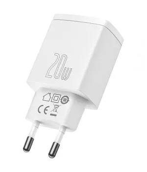 СЗУ Baseus Compact Quick Charger 20W QC + PD (Type-C + 1USB) (CCXJ-B) White