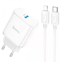 СЗУ Hoco C104A PD 20W Type-C to Lightning White