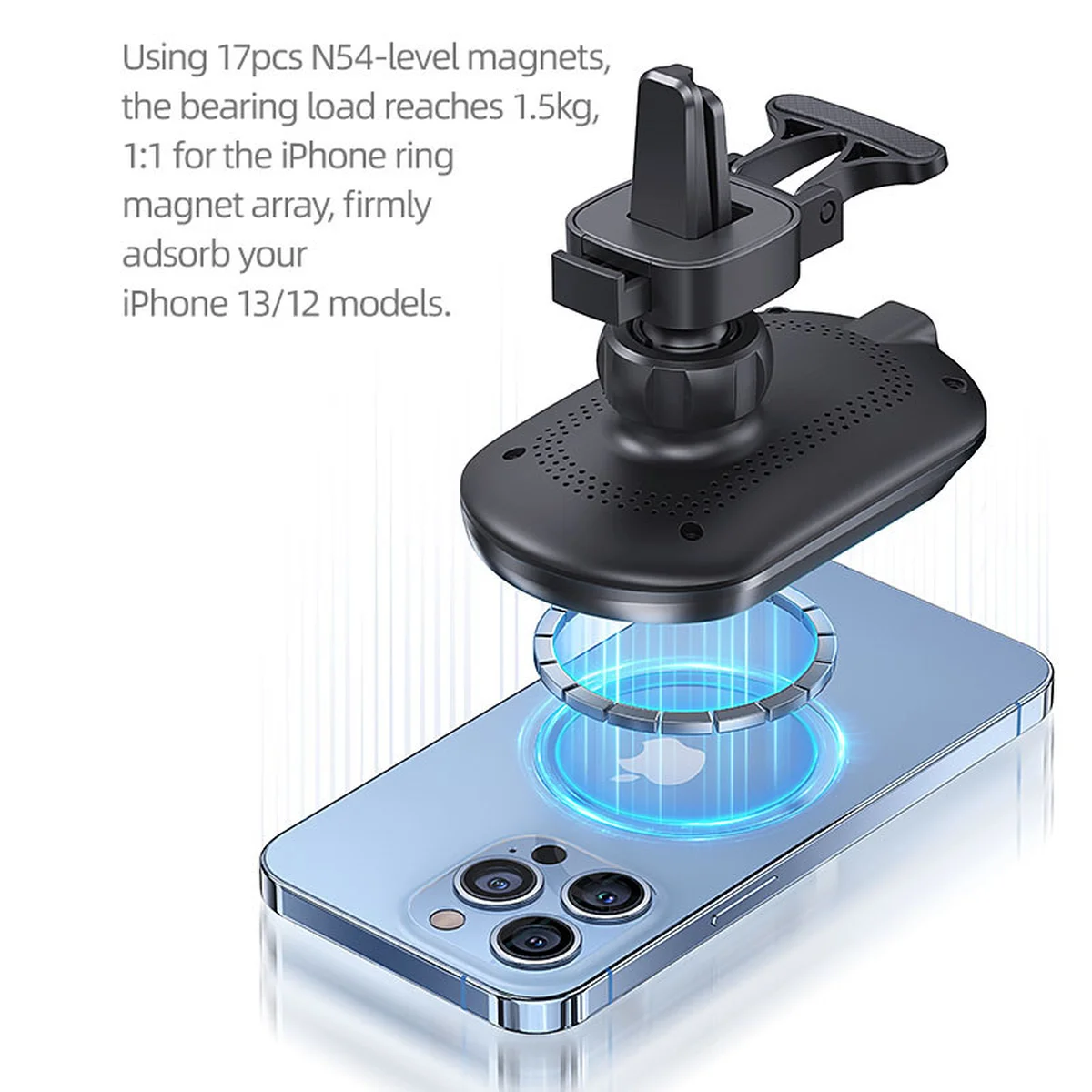 Автодержатель с БЗУ Usams US-CD182 15W Air Vent Black