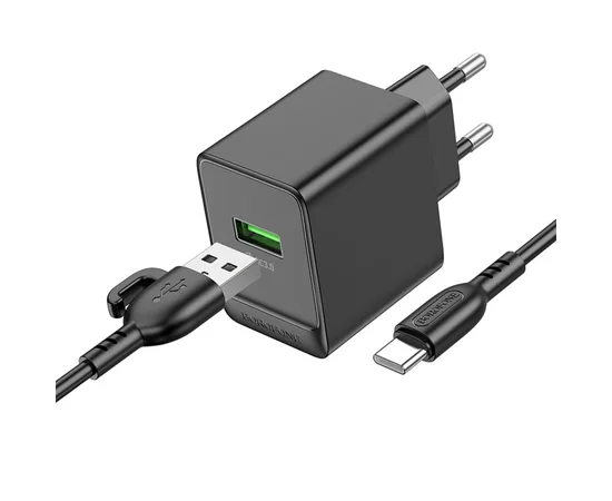 СЗУ Borofone BAS12A Erudite QC3.0 + Type-C Black