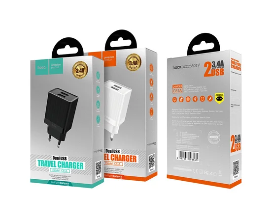 СЗУ Hoco C51A (2USB/3,4A) Black