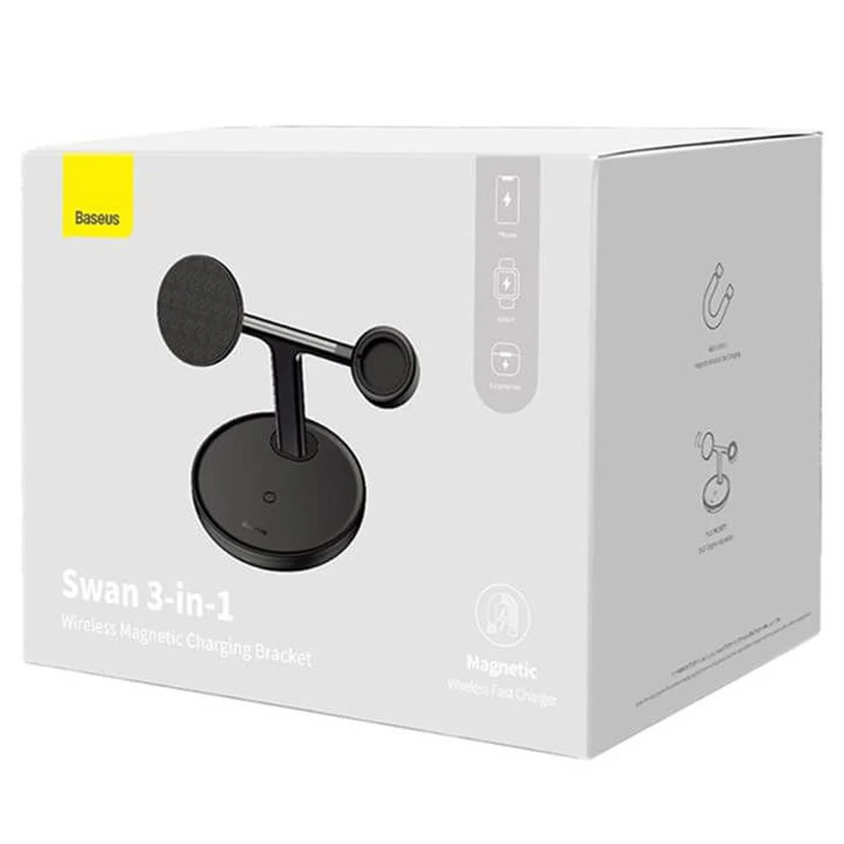 БЗУ Baseus Swan 3in1 Wireless Magnetic Charging Bracket 20W (WXTE) Черный