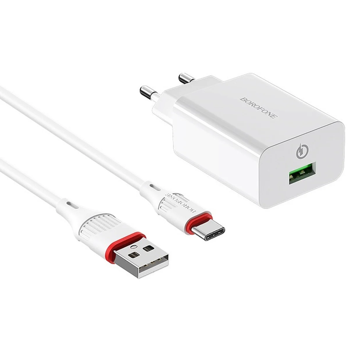 СЗУ Borofone BA21A Long journey QC3.0 (1USB/3A) + Type-C Белый