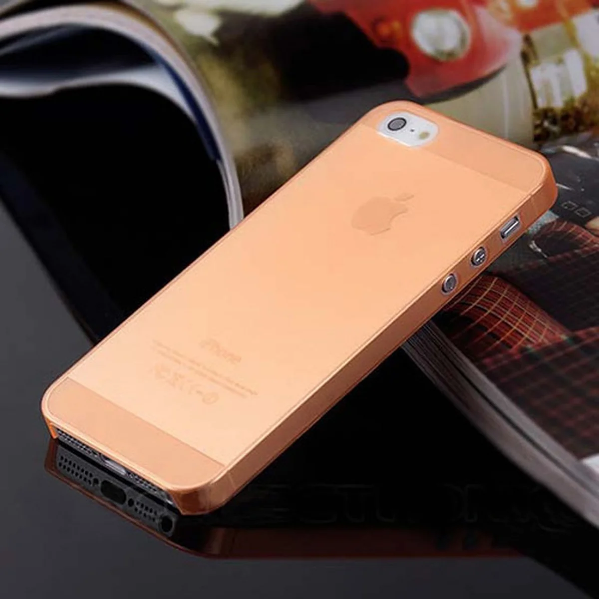 Ультратонкий чехол "Ultrathin 0.3mm" оранжевый для iPhone 5/5S/SE
