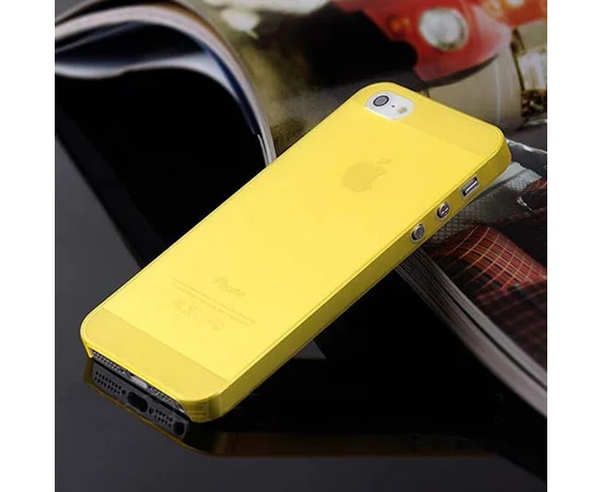 Ультратонкий чохол "Ultrathin 0.3mm" жовтий для iPhone 5 / 5S / SE