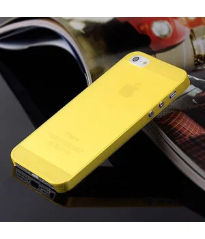 Ультратонкий чохол "Ultrathin 0.3mm" жовтий для iPhone 5 / 5S / SE