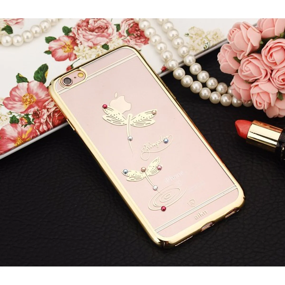 Чохол aikn "Стрекоза" пластиковий для iPhone 6 / 6S золотий