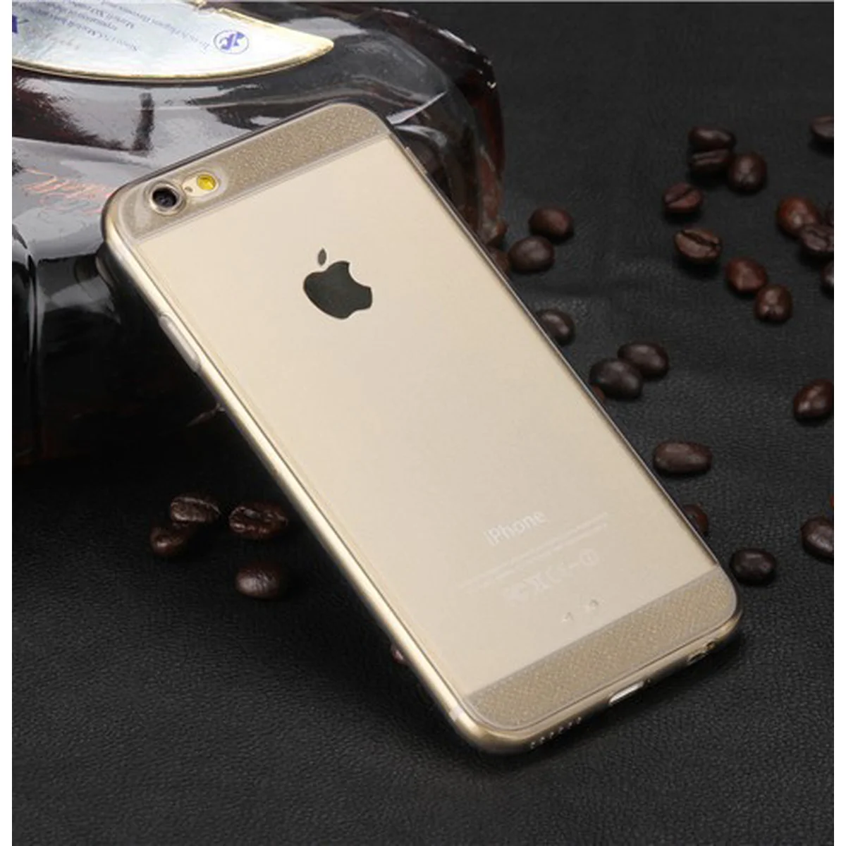 Чехол с блестками серый силиконовый для iPhone 6 Plus/6S Plus