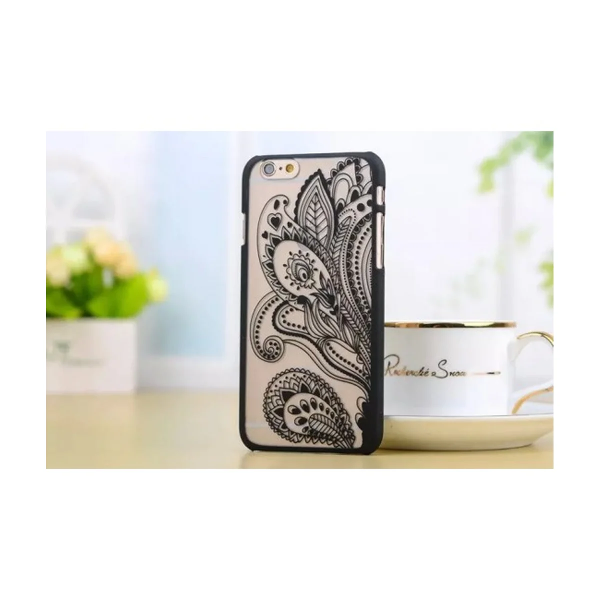 Чехол "Узор" пластиковый для iPhone 6 Plus/6S Plus черный