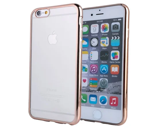 Силіконовий золотий прозорий чохол для iPhone 6/6S