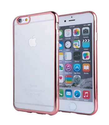 Силиконовый Rose Gold чехол прозрачный для iPhone 6 Plus/6S Plus