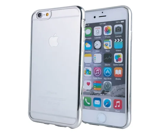 Силіконовий срібний чохол прозорий для iPhone 6 Plus / 6S Plus