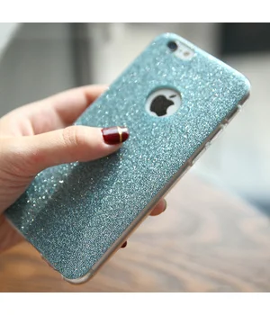 Силіконовий бірюзовий чохол з блискітками для iPhone 6 Plus / 6S Plus
