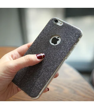 Силіконовий чорний чохол з блискітками для iPhone 6 Plus / 6S Plus