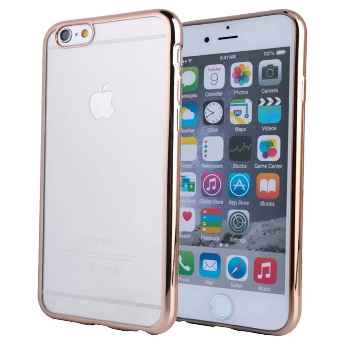 Силіконовий золотий прозорий чохол для iPhone 6/6S