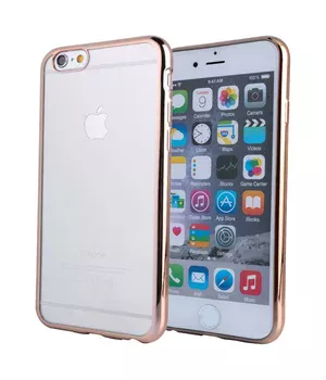 Силиконовый золотой чехол прозрачный для iPhone 6/6S