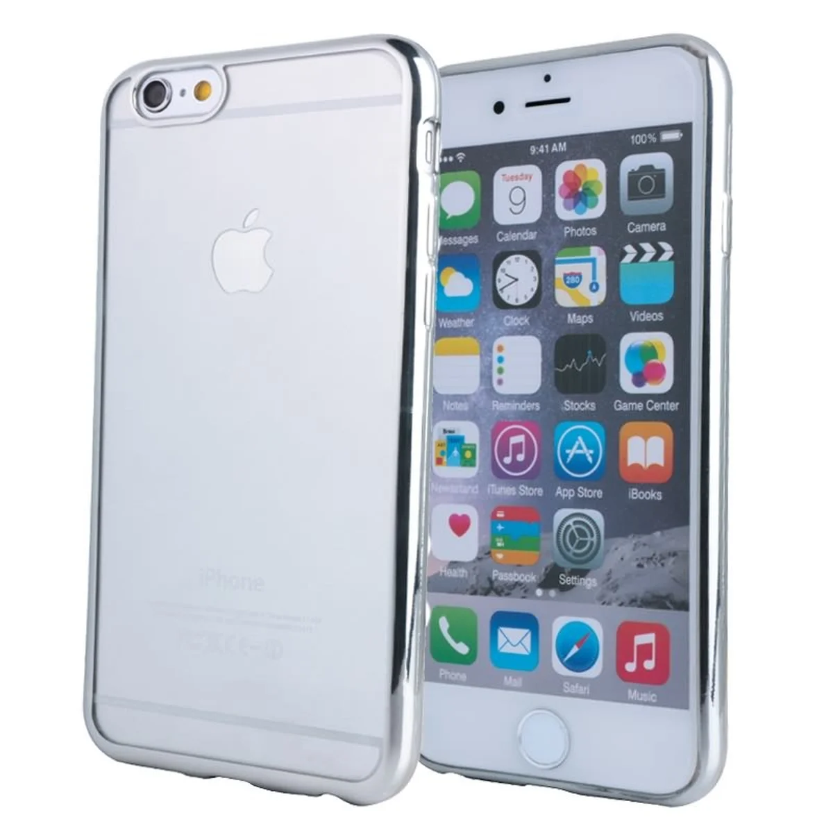 Силіконовий срібний чохол прозорий для iPhone 6 Plus / 6S Plus