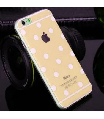 Золотой силиконовый чехол "Горошек" для iPhone 6/6S