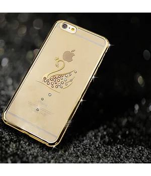 Чехол со стразами "Лебедь" силиконовый для iPhone 6 Plus/6S Plus золотой Чехол со стразами "Лебедь" силиконовый для iPhone 6 Plus/6S Plus золотой