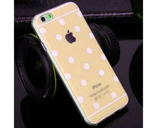 Золотий силіконовий чохол "Горошок" для iPhone 6 / 6S