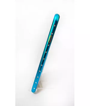 Алюмінієвий ультратонкий блакитний бампер зі стразами для iPhone 6 / 6S