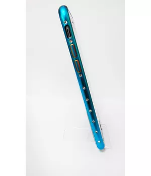 Алюминиевый ультратонкий голубой бампер со стразами для iPhone 6/6S