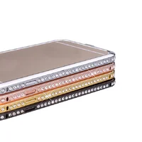 Алюминиевый черный бампер со стразами для iPhone 6/6S