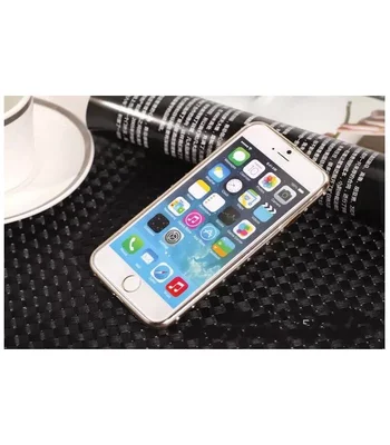 Алюмінієвий ультратонкий золотий бампер зі стразами для iPhone 6 / 6S