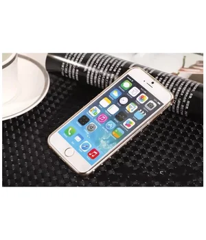 Алюминиевый ультратонкий золотой бампер со стразами для iPhone 6/6S