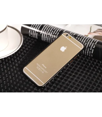 Алюминиевый ультратонкий черный бампер со стразами для iPhone 6/6S