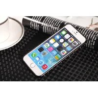 Алюминиевый ультратонкий черный бампер со стразами для iPhone 6/6S