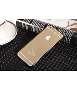 Алюмінієвий ультратонкий чорний бампер зі стразами для iPhone 6 / 6S