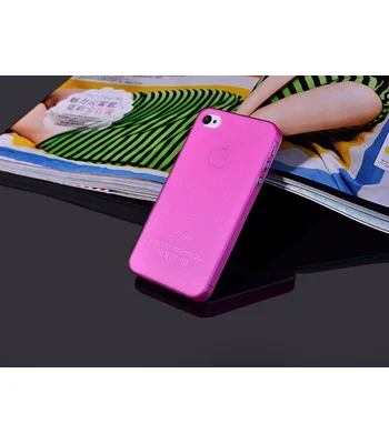 Ультратонкий чехол "Ultrathin 0.3mm" розовый для iPhone 4/4S
