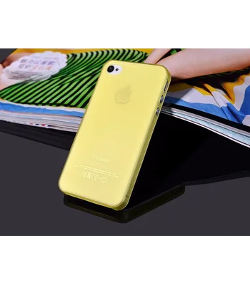 Ультратонкий чохол "Ultrathin 0.3mm" жовтий для iPhone 4 / 4S