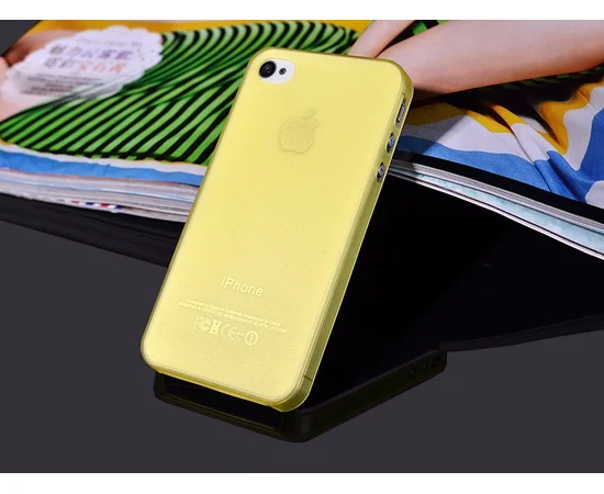 Ультратонкий чохол "Ultrathin 0.3mm" жовтий для iPhone 4 / 4S