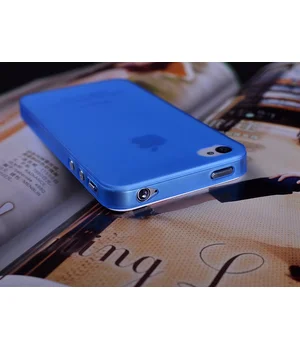 Ультратонкий чехол "Ultrathin 0.3mm" синий для iPhone 4/4S