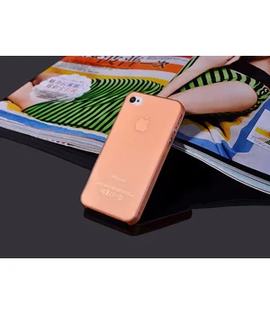 Ультратонкий чехол "Ultrathin 0.3mm" оранжевый для iPhone 4/4S