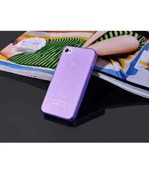 Ультратонкий чехол "Ultrathin 0.3mm" фиолетовый для iPhone 4/4S
